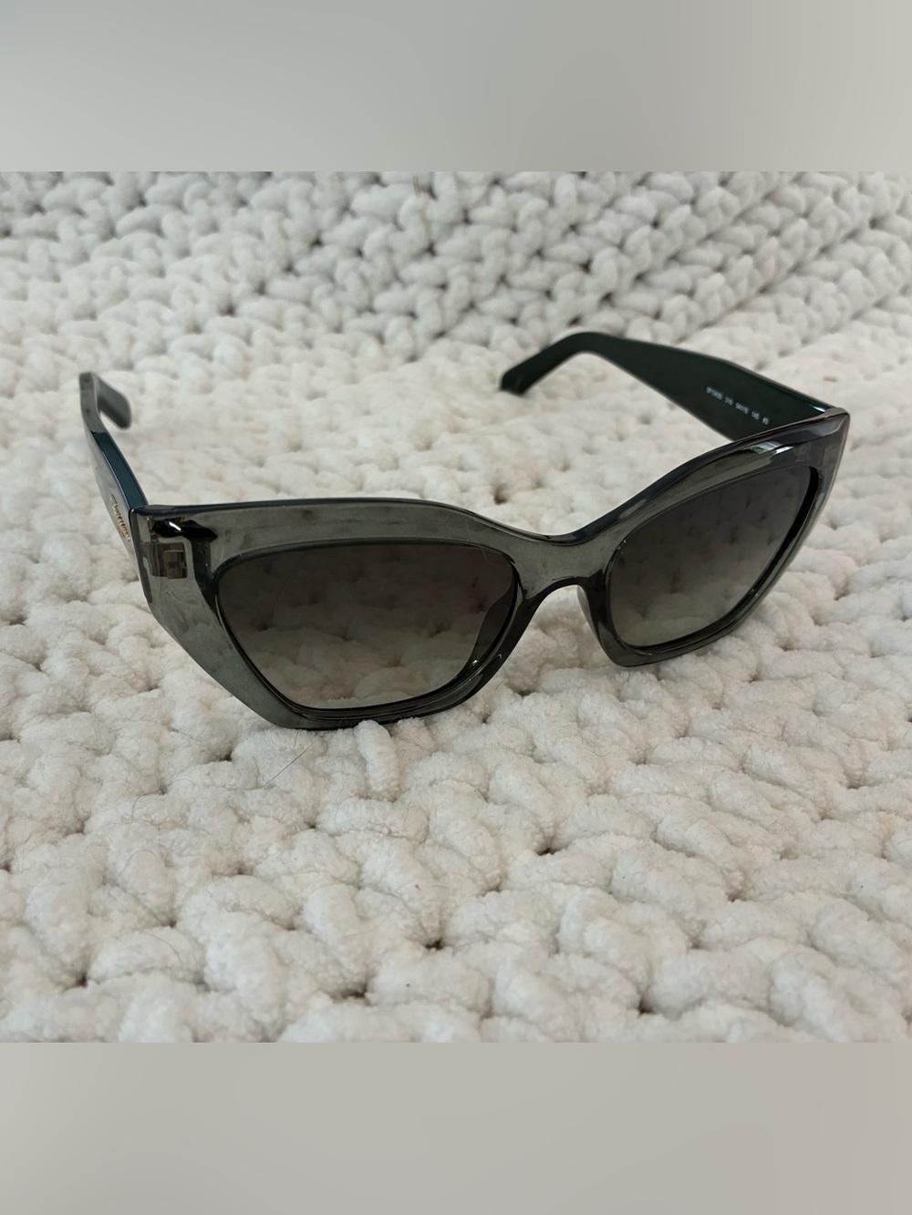 Salvatore Ferragamo Smoke Gray/Green Cat-Eye Sunglasses SF1043S